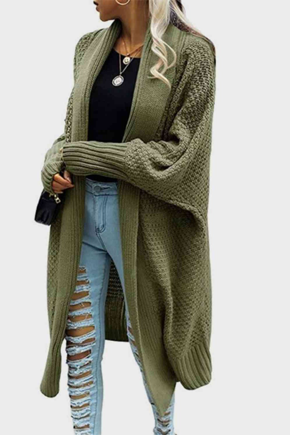 Open Front Long Sleeve Cardigan